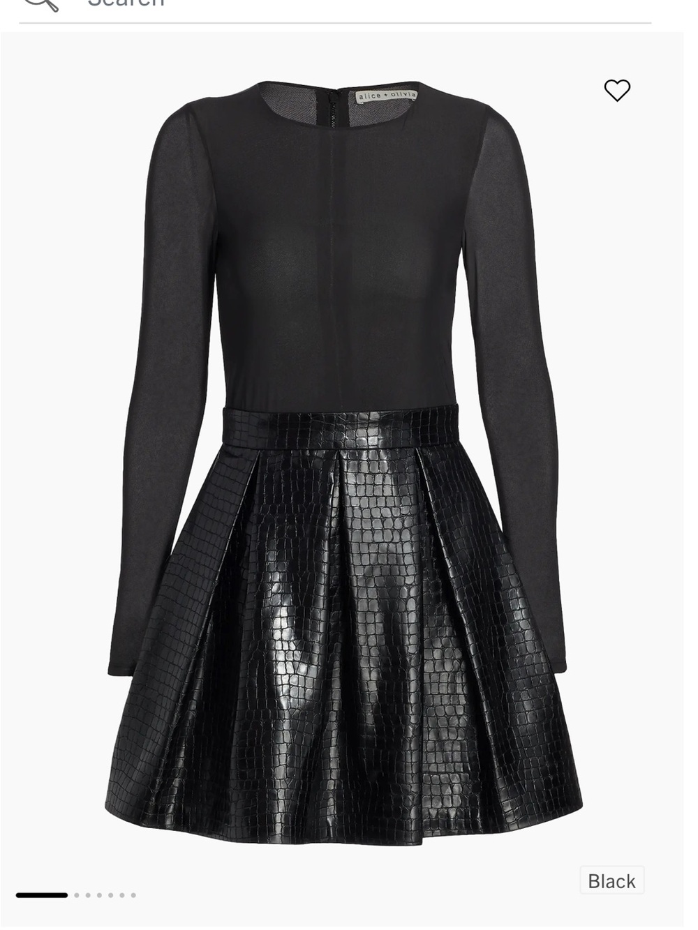 Alice + Olivia Chara Vegan Leather Party Dress - Color Black. Perfect condition!